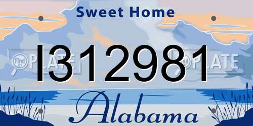 I312981 Alabama License Plate