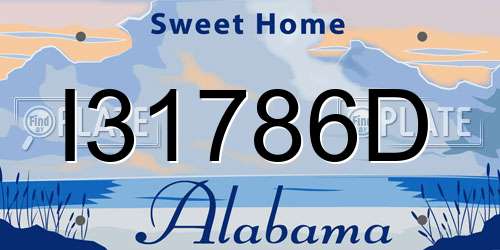 I31786D Alabama License Plate