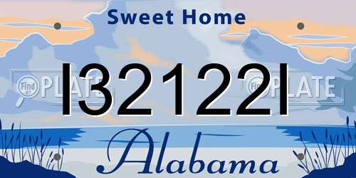 I32122I Alabama License Plate