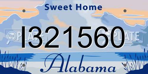 I321560 Alabama License Plate