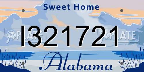 I321721 Alabama License Plate