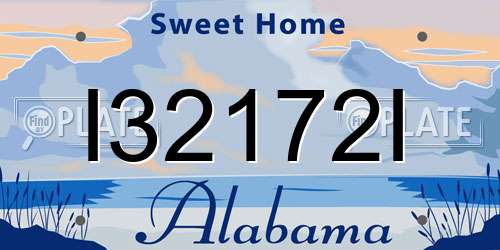 I32172I Alabama License Plate