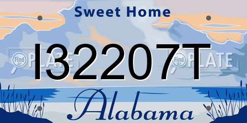 I32207T Alabama License Plate