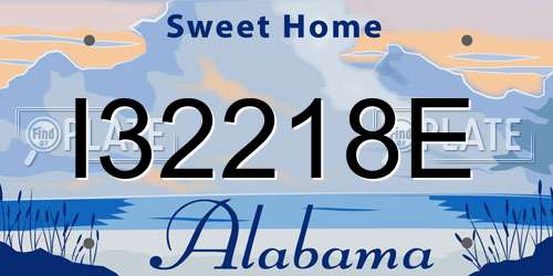 I32218E Alabama License Plate