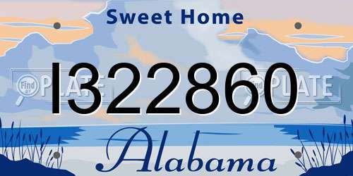 I322860 Alabama License Plate