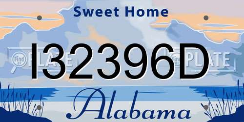 I32396D Alabama License Plate
