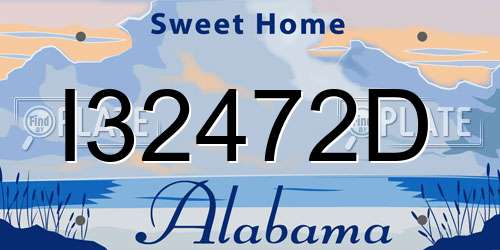 I32472D Alabama License Plate