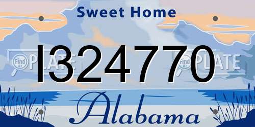 I324770 Alabama License Plate