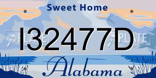 I32477D Alabama License Plate