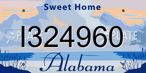 I324960 Alabama License Plate