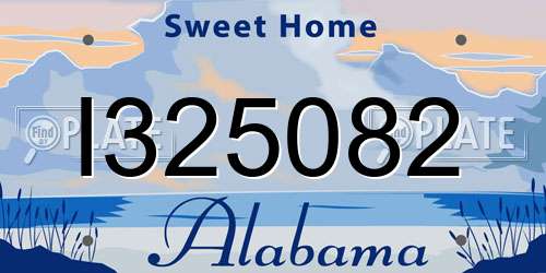 I325082 Alabama License Plate