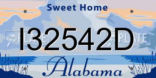 I32542D Alabama License Plate