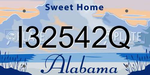 I32542Q Alabama License Plate