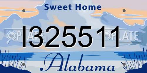 I325511 Alabama License Plate
