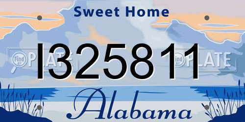 I325811 Alabama License Plate