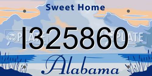I325860 Alabama License Plate