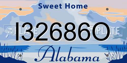 I32686O Alabama License Plate