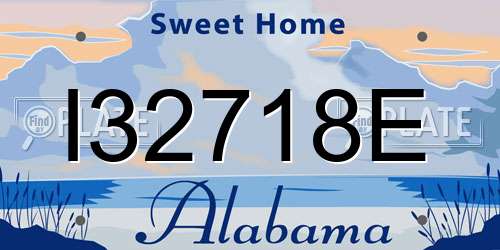 I32718E Alabama License Plate
