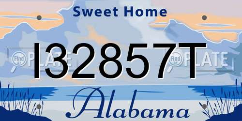 I32857T Alabama License Plate