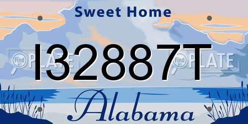 I32887T Alabama License Plate