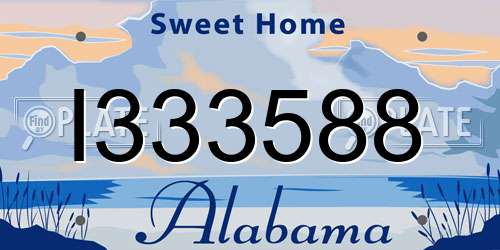 I333588 Alabama License Plate