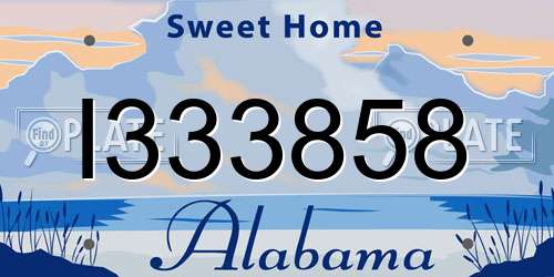 I333858 Alabama License Plate