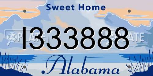 I333888 Alabama License Plate