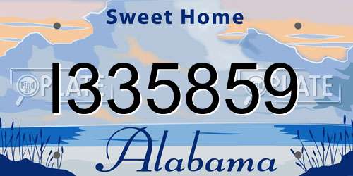 I335859 Alabama License Plate