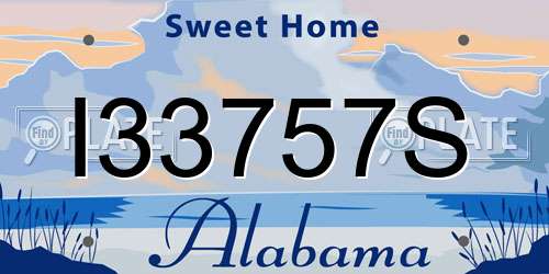 I33757S Alabama License Plate