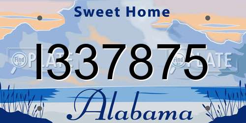 I337875 Alabama License Plate