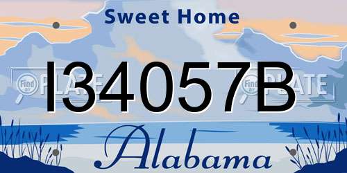 I34057B Alabama License Plate