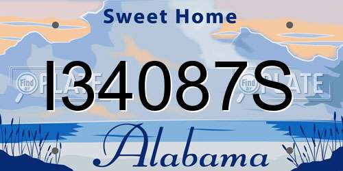 I34087S Alabama License Plate
