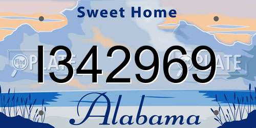 I342969 Alabama License Plate