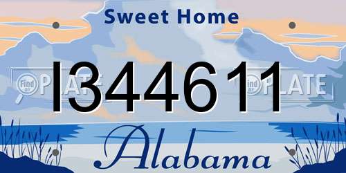 I344611 Alabama License Plate
