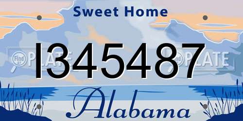 I345487 Alabama License Plate