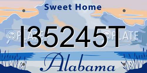 I35245T Alabama License Plate