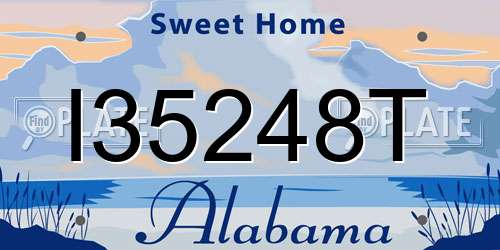 I35248T Alabama License Plate