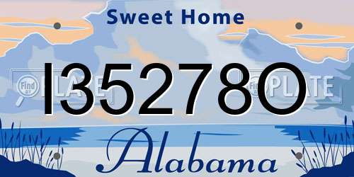 I35278O Alabama License Plate