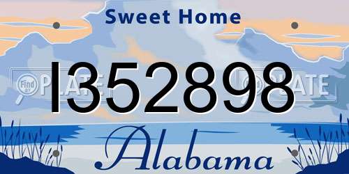 I352898 Alabama License Plate