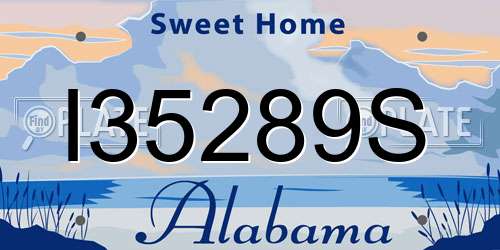 I35289S Alabama License Plate