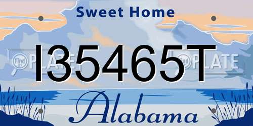 I35465T Alabama License Plate