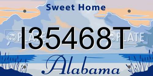 I35468T Alabama License Plate
