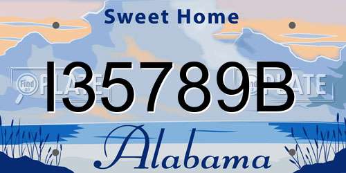 I35789B Alabama License Plate