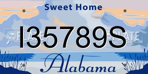 I35789S Alabama License Plate