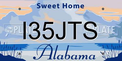 I35JTS Alabama License Plate