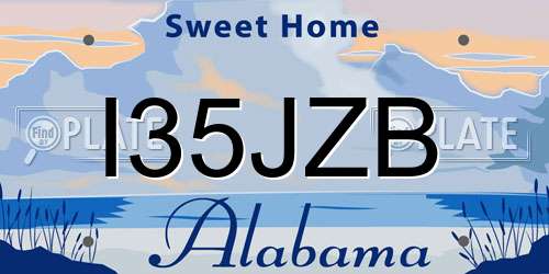 I35JZB Alabama License Plate