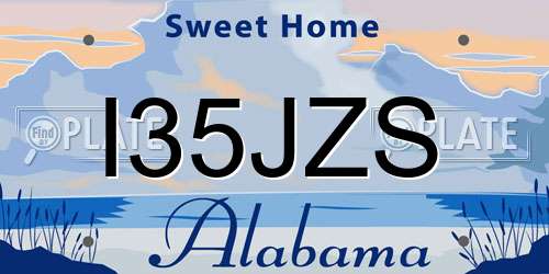 I35JZS Alabama License Plate