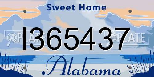 I365437 Alabama License Plate