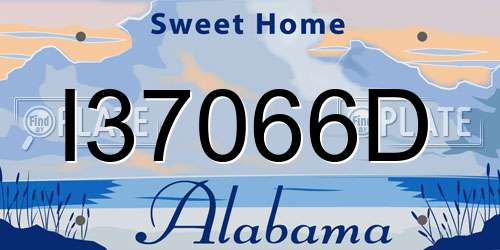 I37066D Alabama License Plate