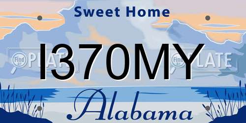 I370MY Alabama License Plate